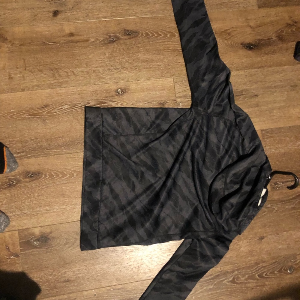 Black adidas pullover with white adidas logo